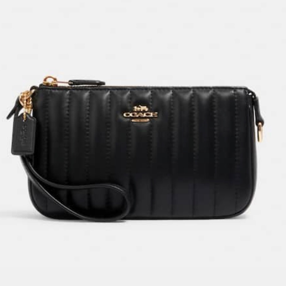 Coach Black Quilted Wristlet